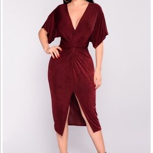 Brand new with tags burgundy knot dress